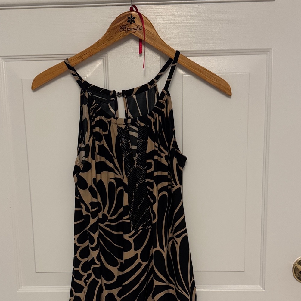 INC International Concepts Black and Tan Tank Top